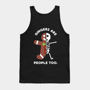 Gingerbread Man Funny Christmas Skeleton Tank Top